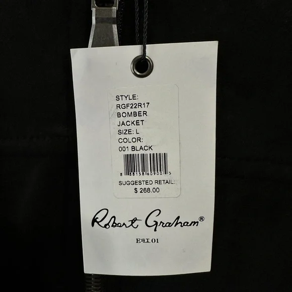 Robert Graham Faux Suede Men's Black Bomber Jacket RGF22R17